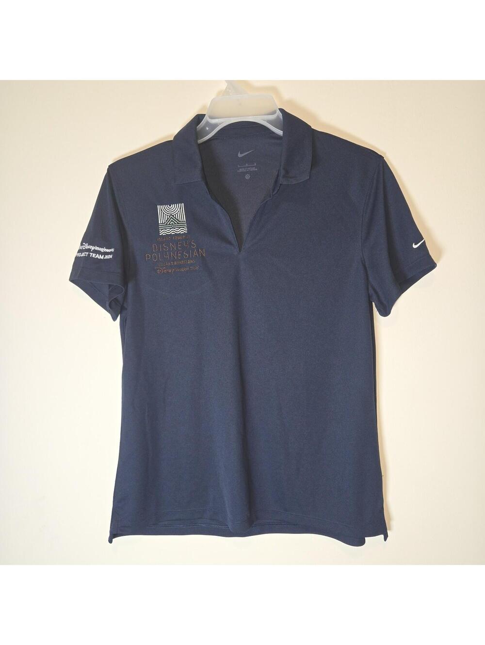 Nike Disney Imagineering Polynesian Resort Vacation Club Polo Navy Blue Shirt L
